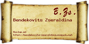 Bendekovits Zseraldina névjegykártya